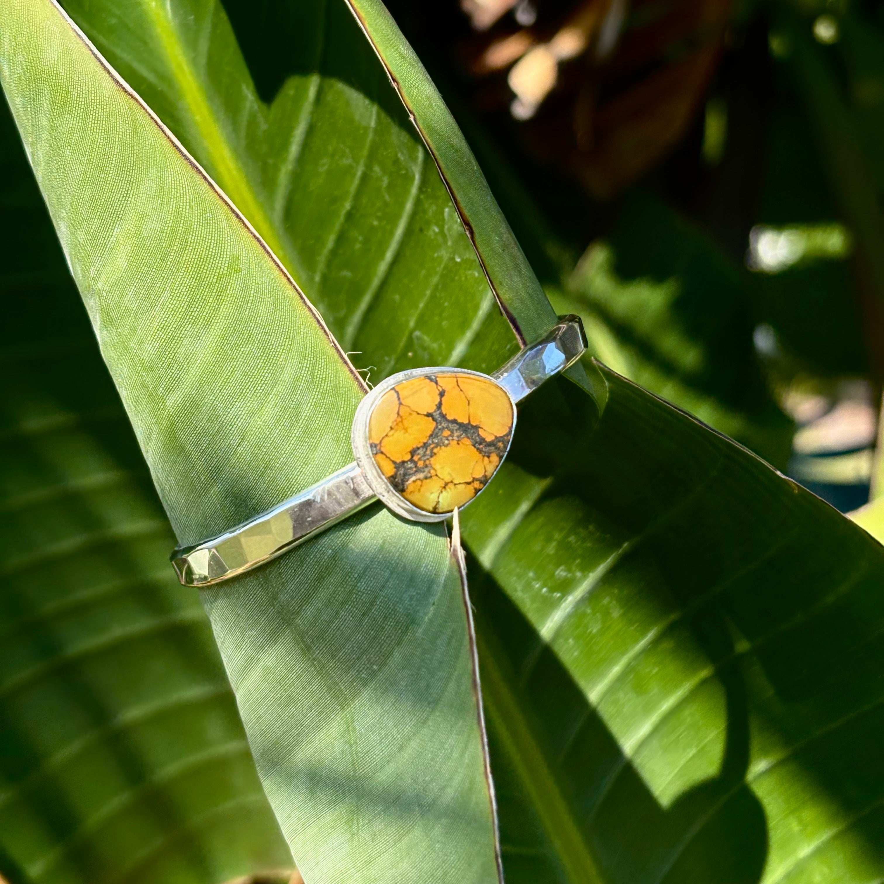 Silver turquoise cuff