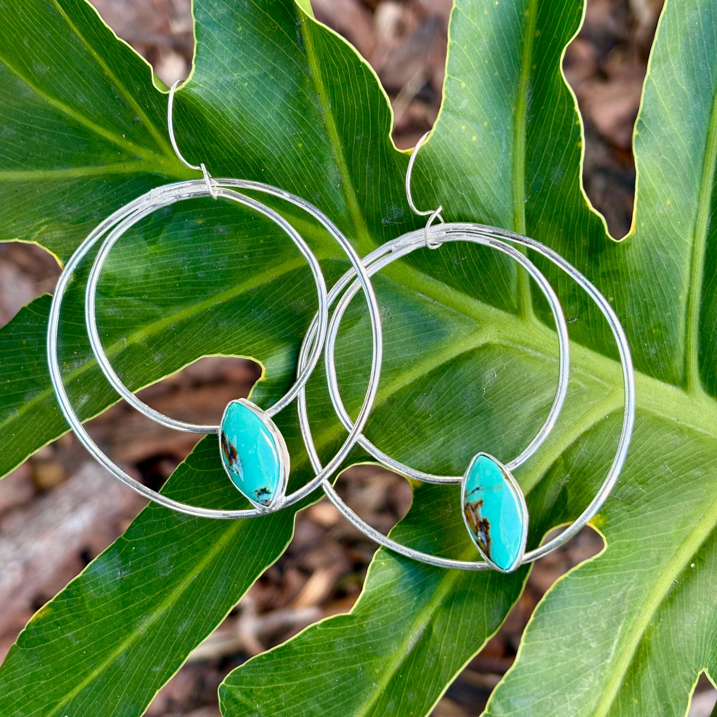 Turquoise hoop earrings